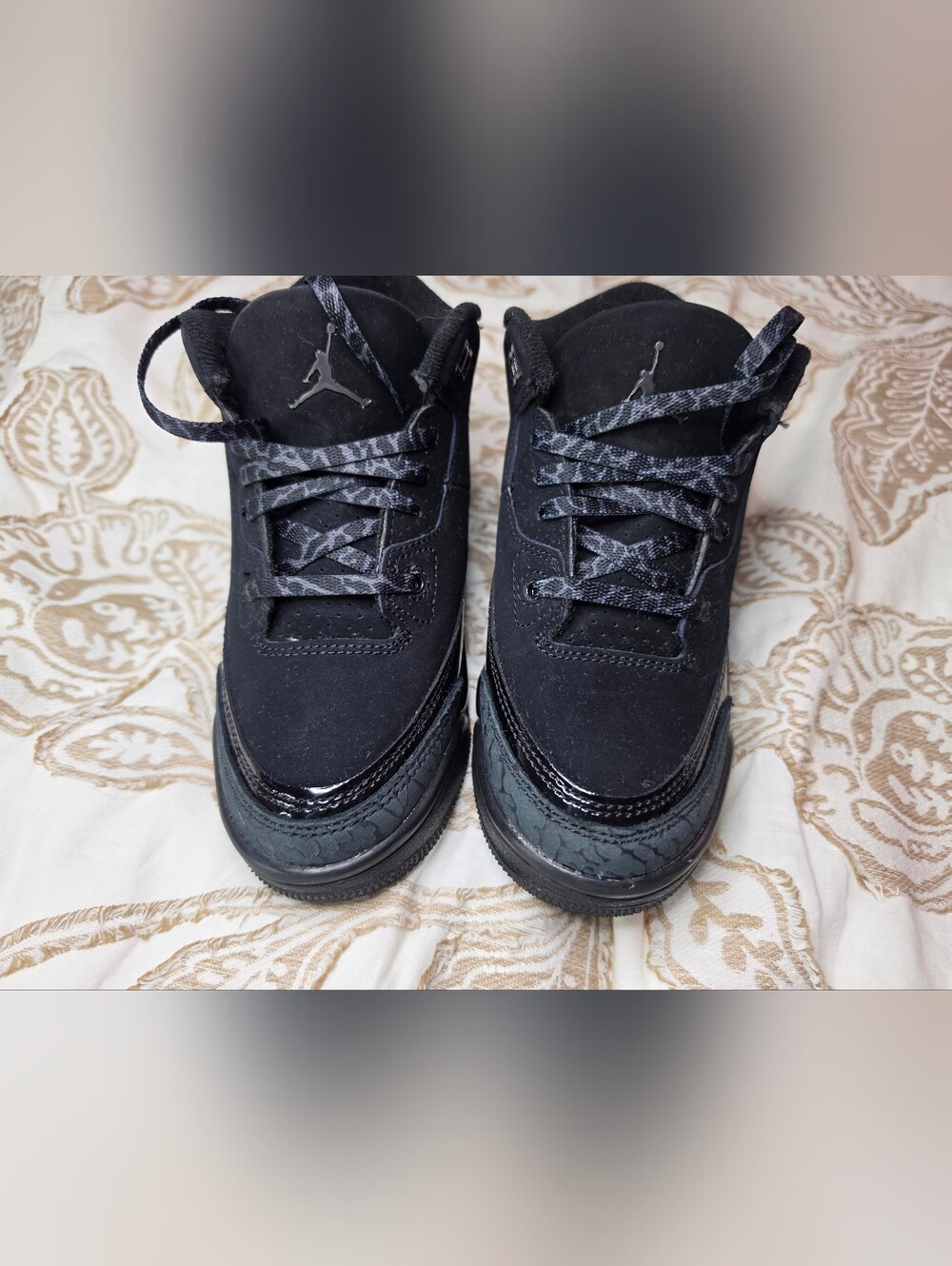 Little Kid's Air Jordan Retro 3s "Black Cat" | Size 12C - Picture 2 of 6